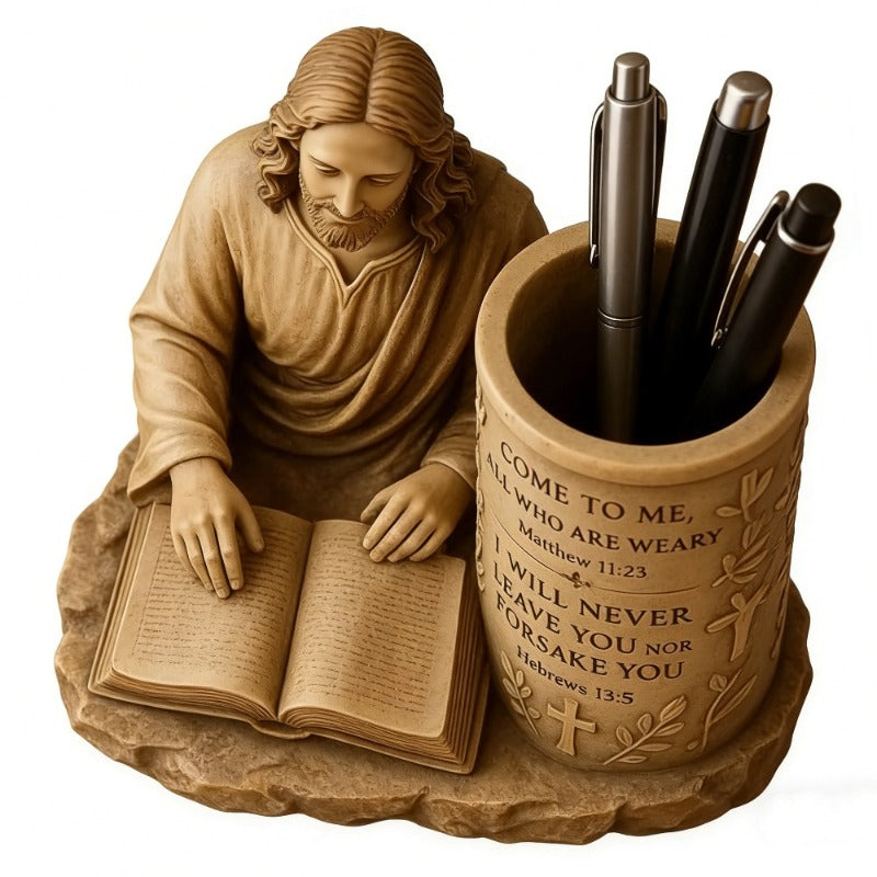 pen holder bible verse vintage enamel statue suitable