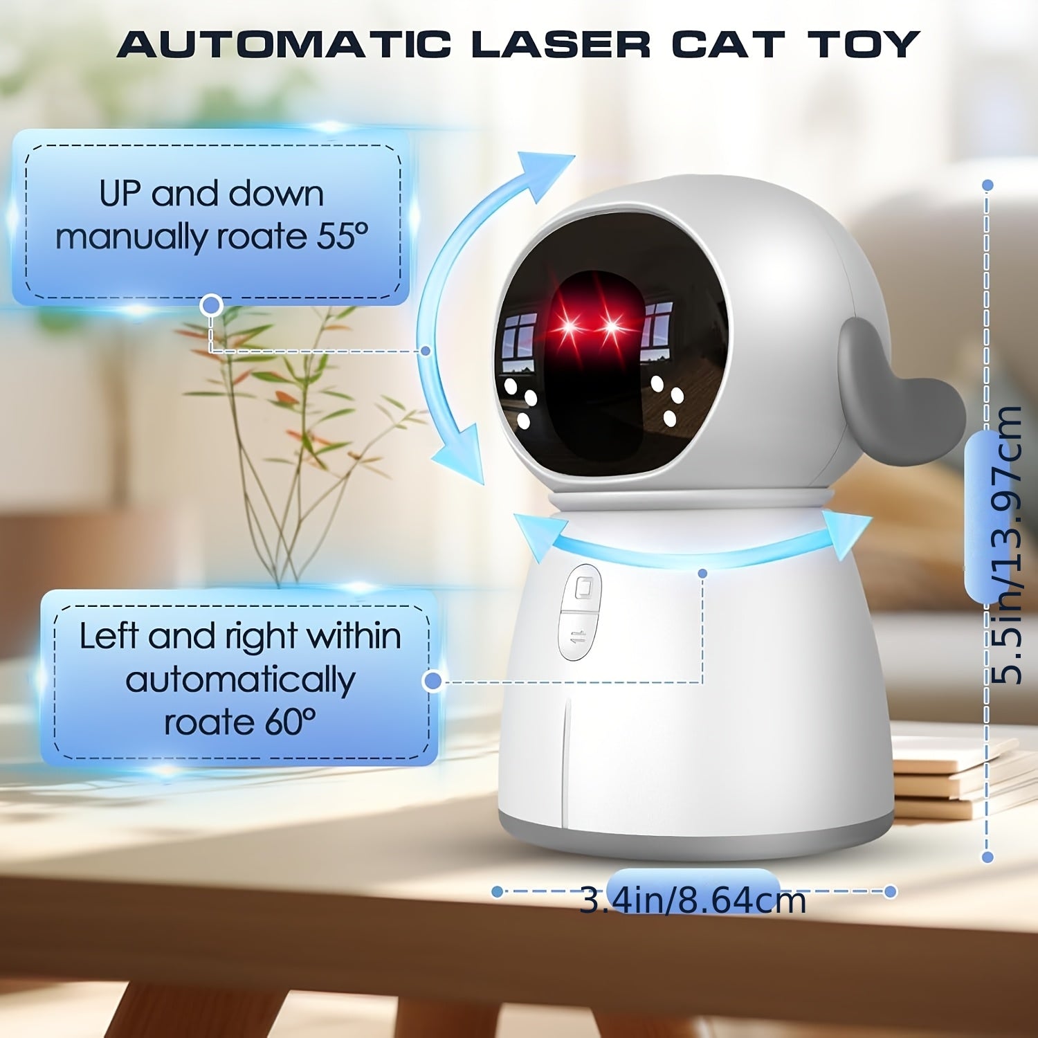 indoor cat laser toy rechargeable interactive cat toy dual