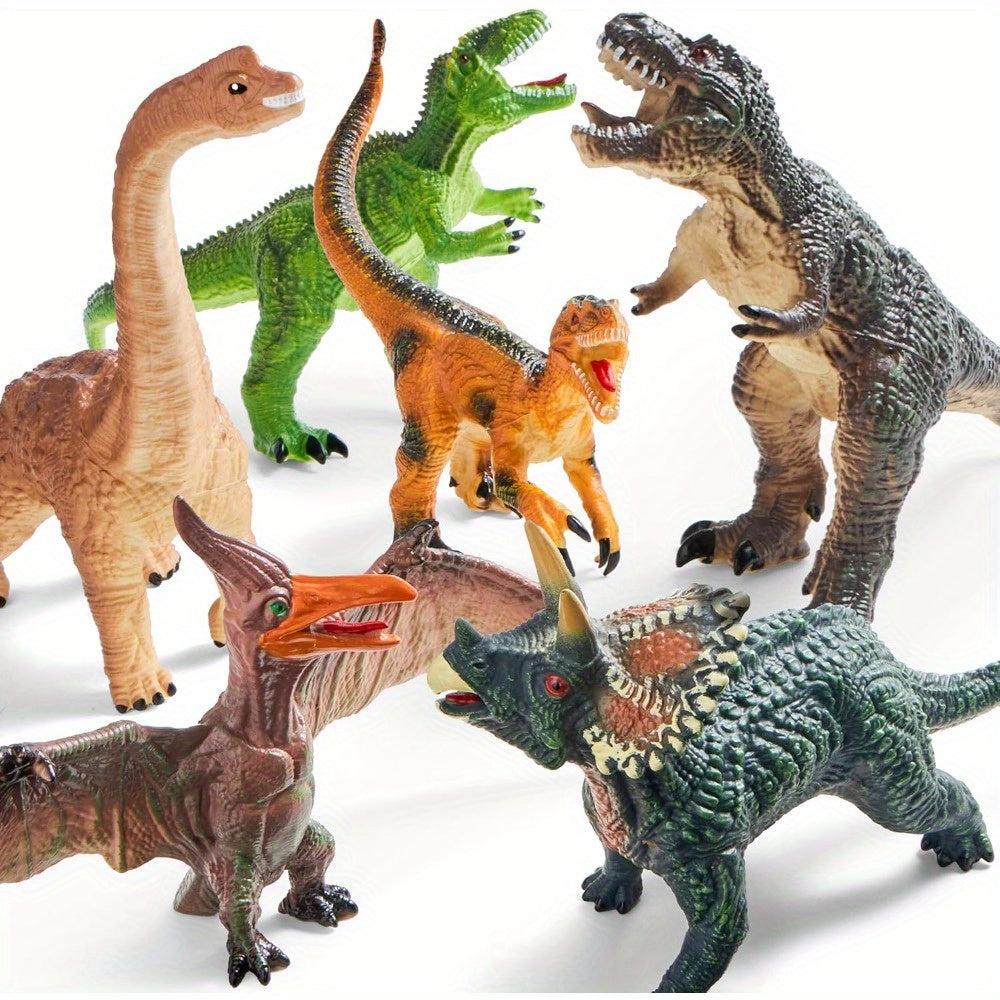 6pcs large dinosaur figures educational book