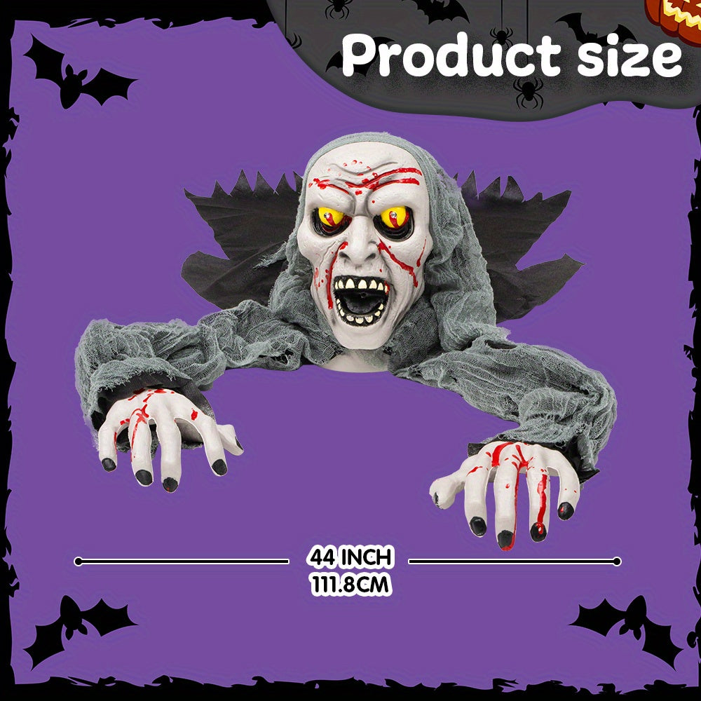 outdoor halloween decoration featuring   zombie