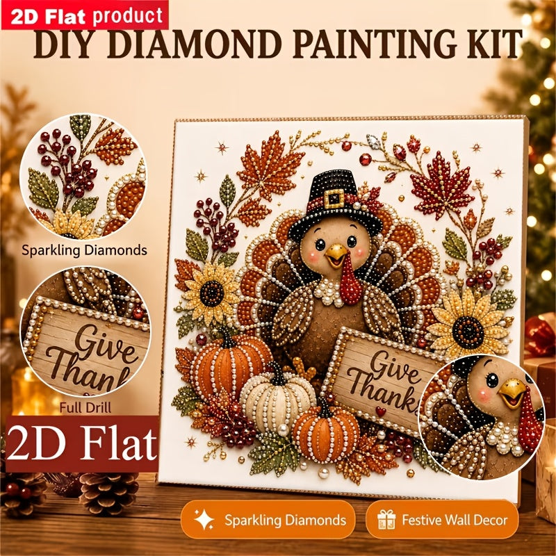 new diy colorful diamond painting kit thanksgiving turkey