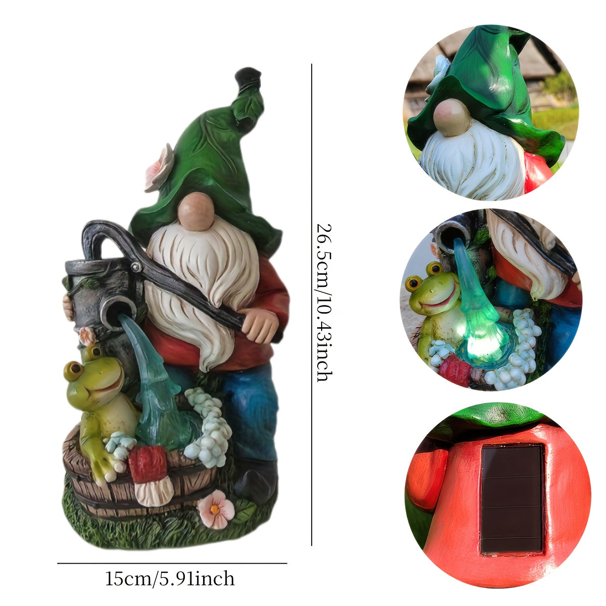 outdoor garden solar resin statue decorative light garden