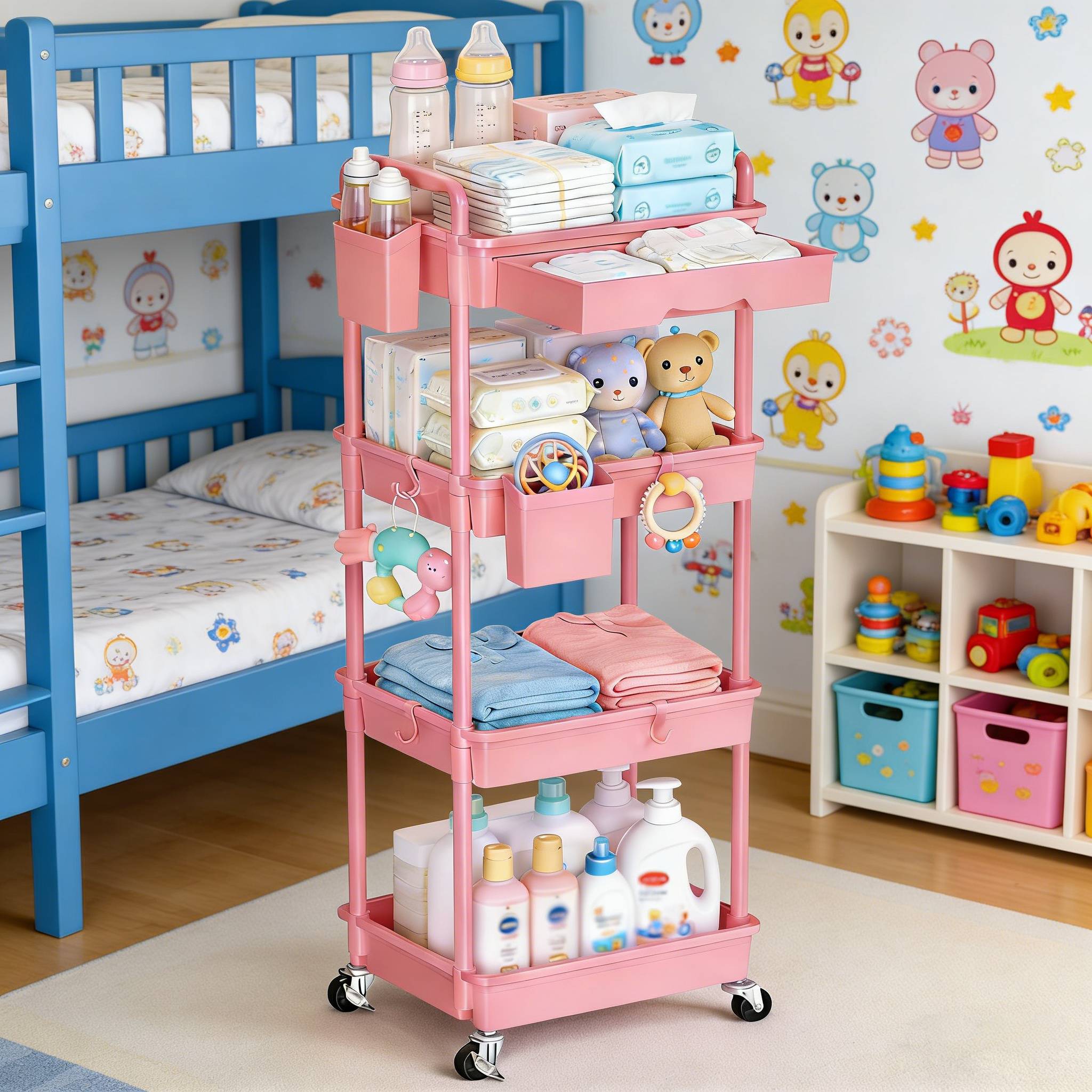 3 4   storage cart nursery space saving organizer