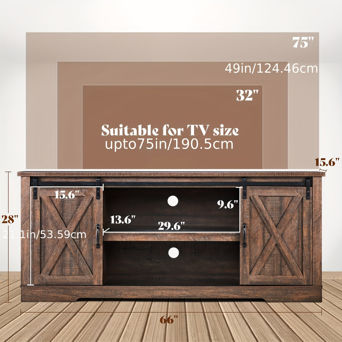 66 farmhouse tv stand 75 tvs entertainment center sliding