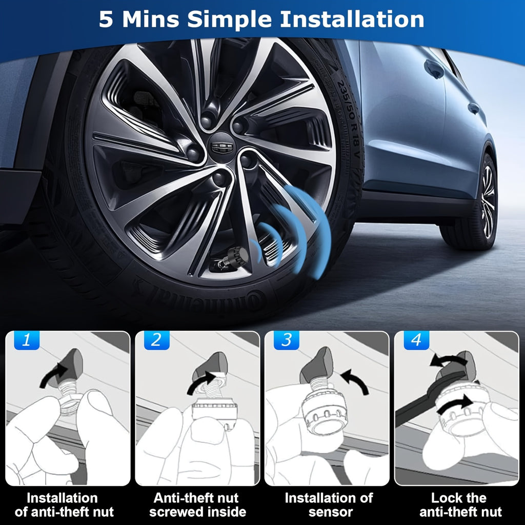 6 wheel tire pressure monitoring system solar charging tire