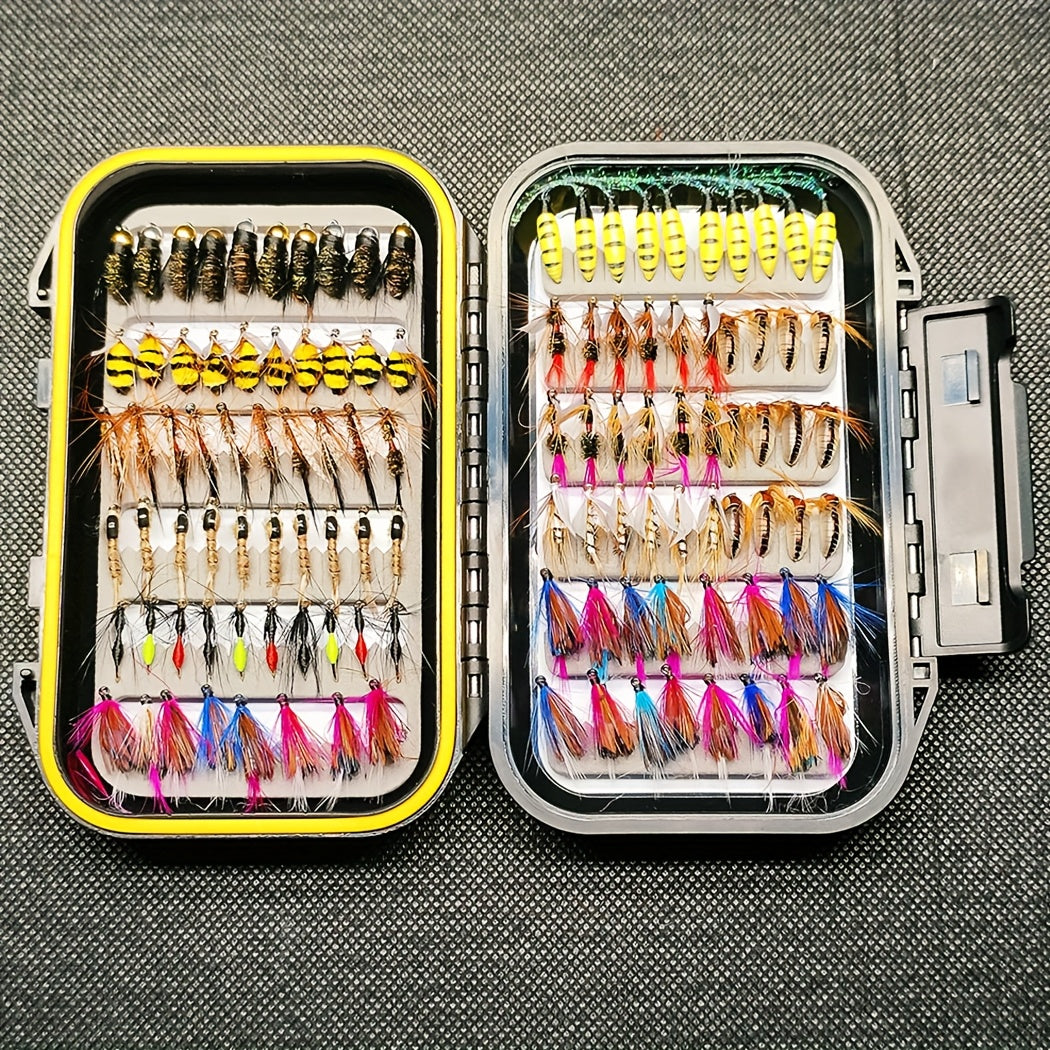 114pcs fly set plastic   assortment nymph