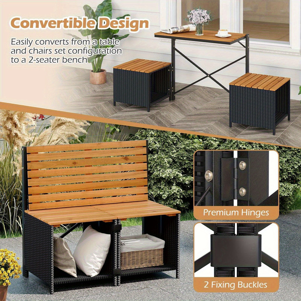 2 in 1 outdoor convertible bench transforming