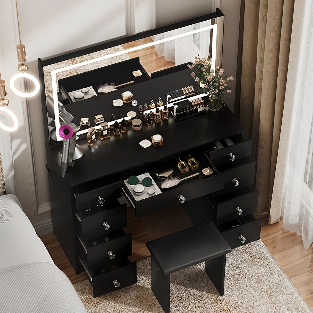 43 makeup vanity desk set featuring a power outlet
