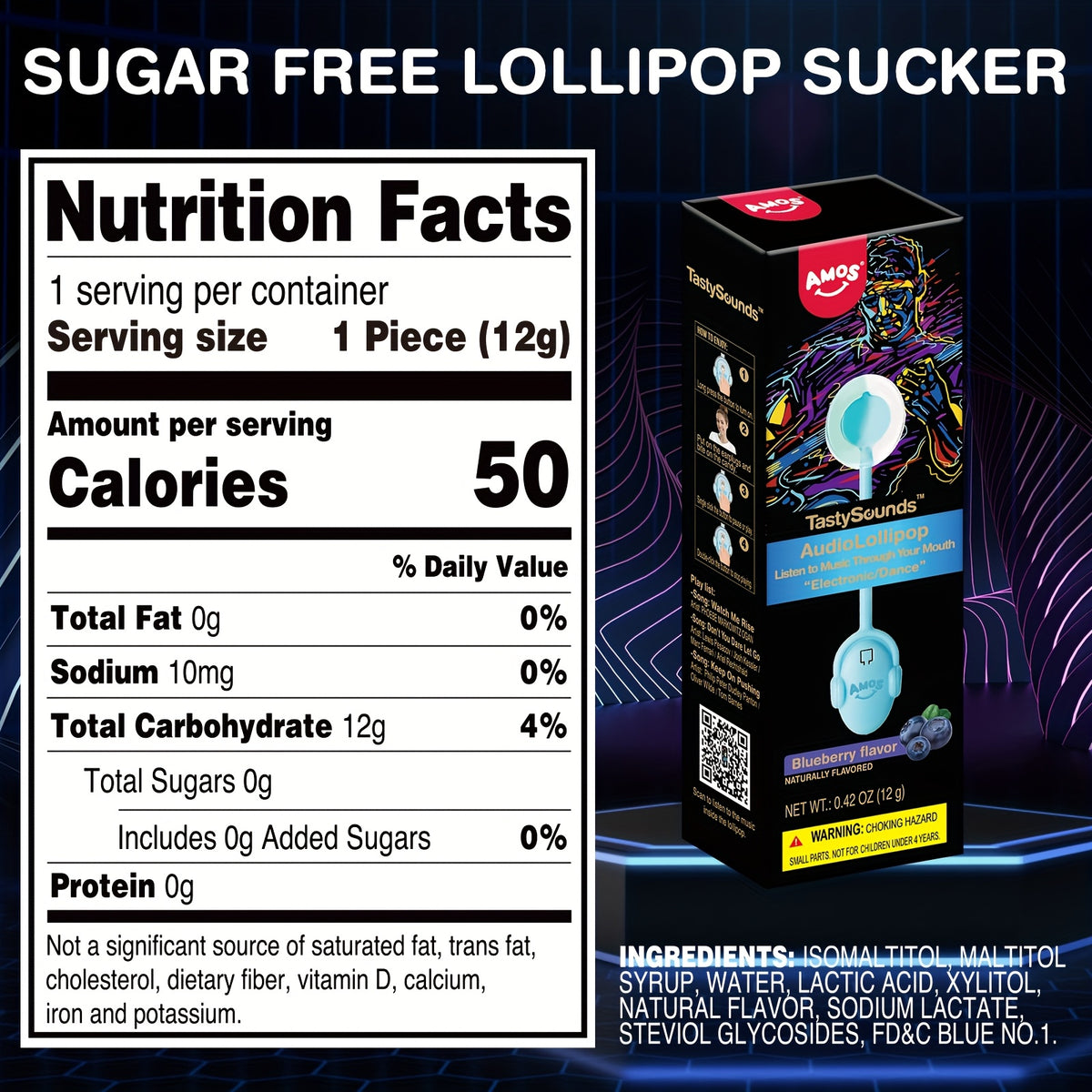 buy 4 get 1 free     audio music lollipop candy