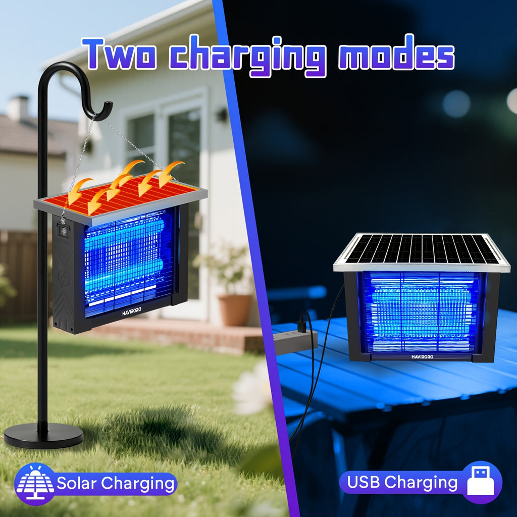 solar powered outdoor insect killer 4500v electric shock