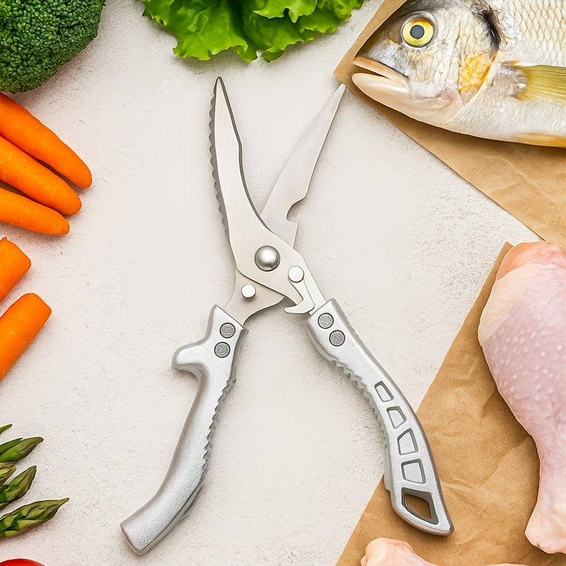 multi purpose carbon steel kitchen scissors ergonomic grip