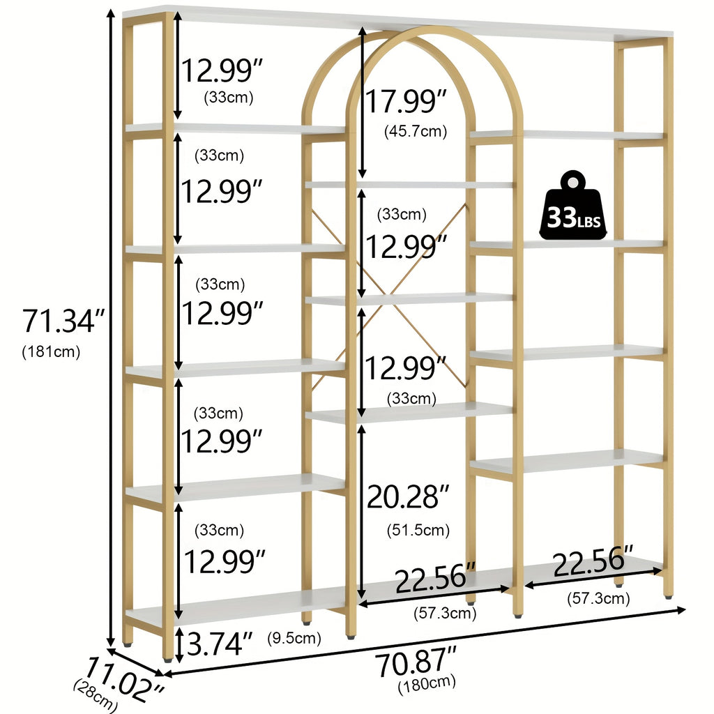 triple   tier large open bookshelf tall storage display