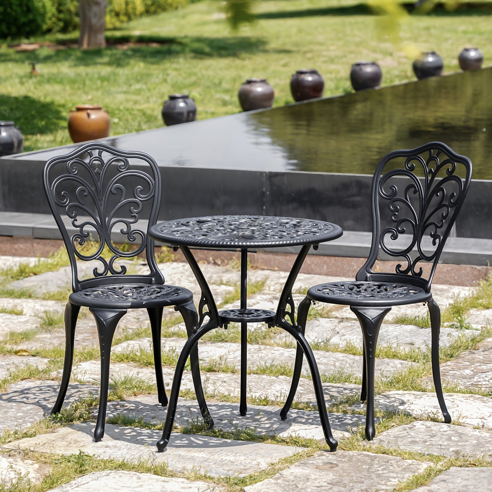 set 3pcs outdoor cast aluminum outdoor bistro