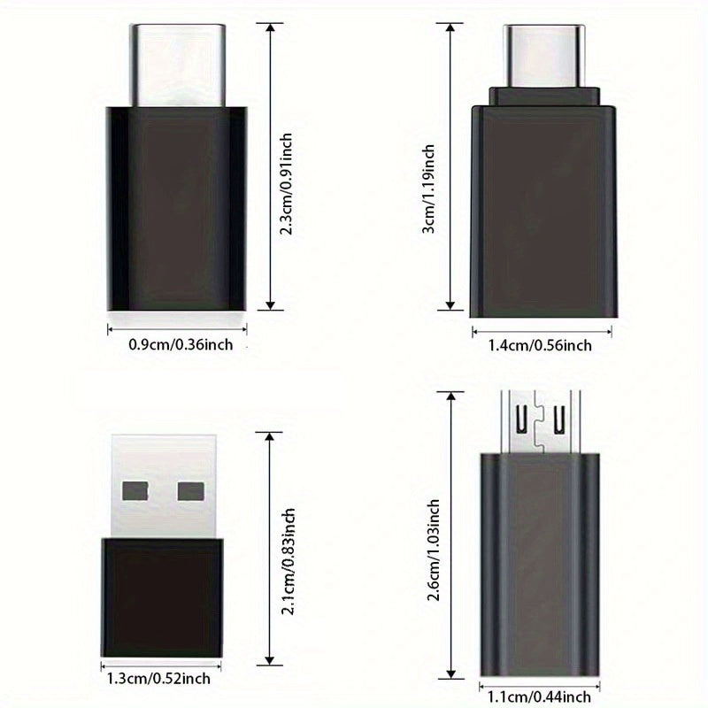 4pcs usb usb c adapters usb c female usb micro usb usb c