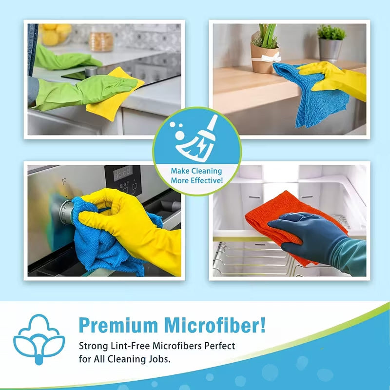 50pcs random color microfiber cleaning cloths quick drying