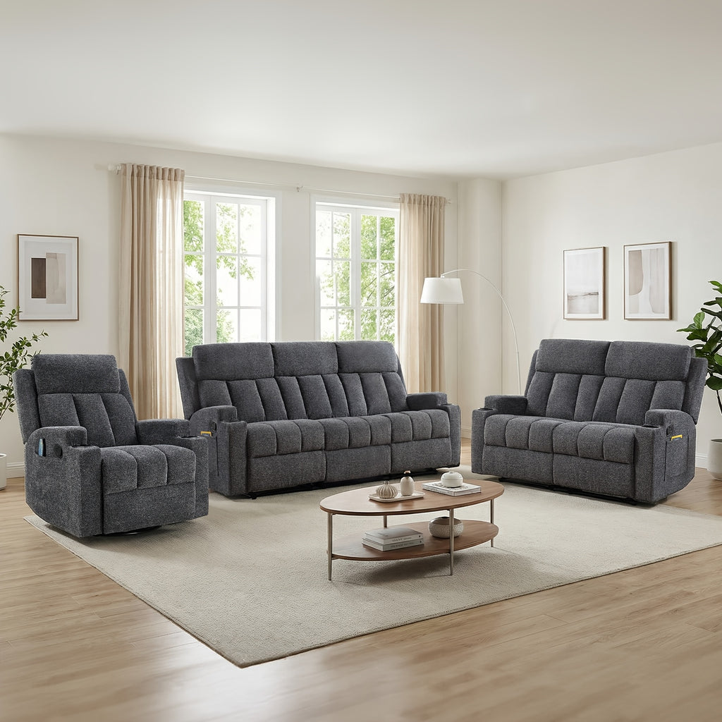 1pc 3pcs manual recliner living room set 1 seater 2 seater 3
