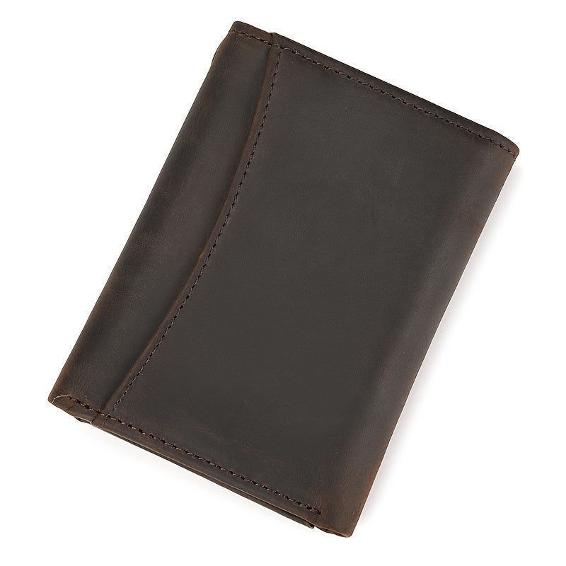 men vintage chain trifold pocket wallet wtih key holder