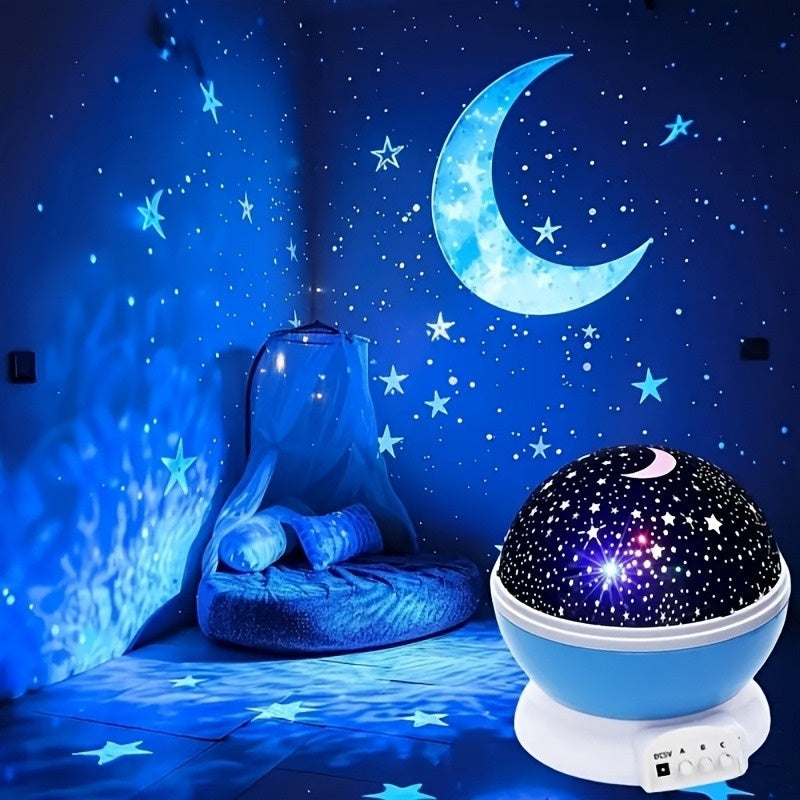 3d rotating star moon projector night light usb powered