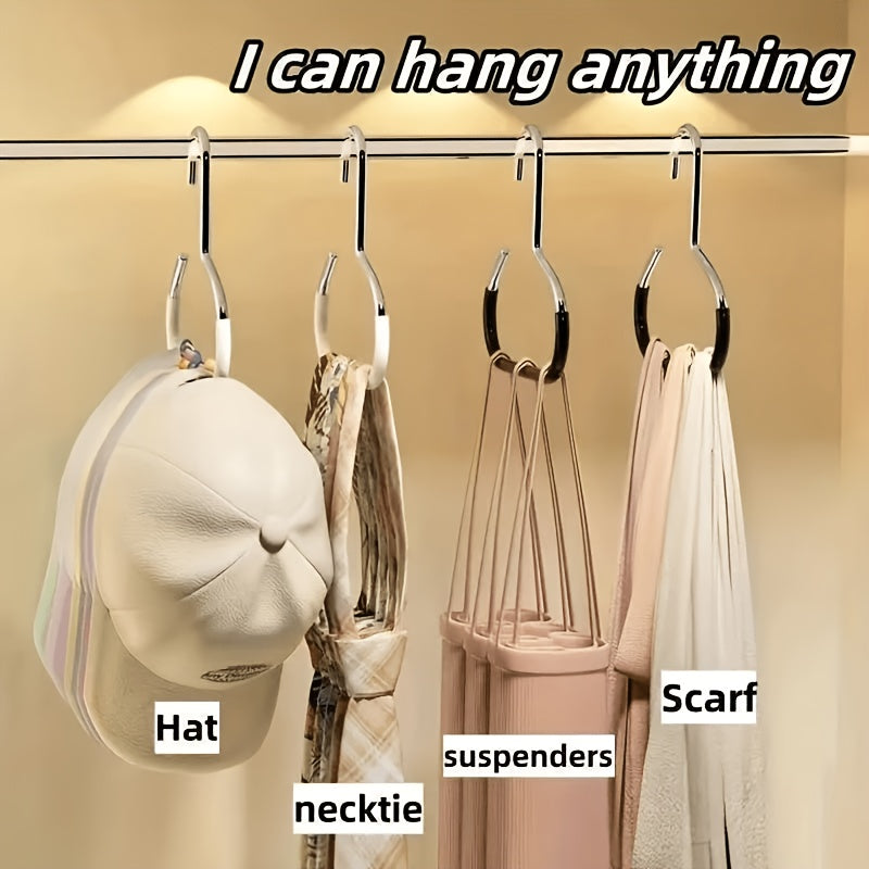 5pcs stainless steel hat hanger organizer non slip round