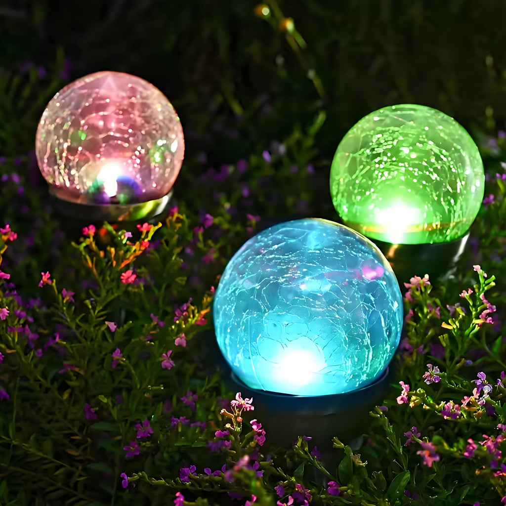 a set 10 solar powered outdoor garden lights change colors