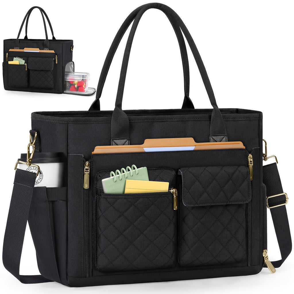 teacher tote bag insulated lunch compartment 15 6