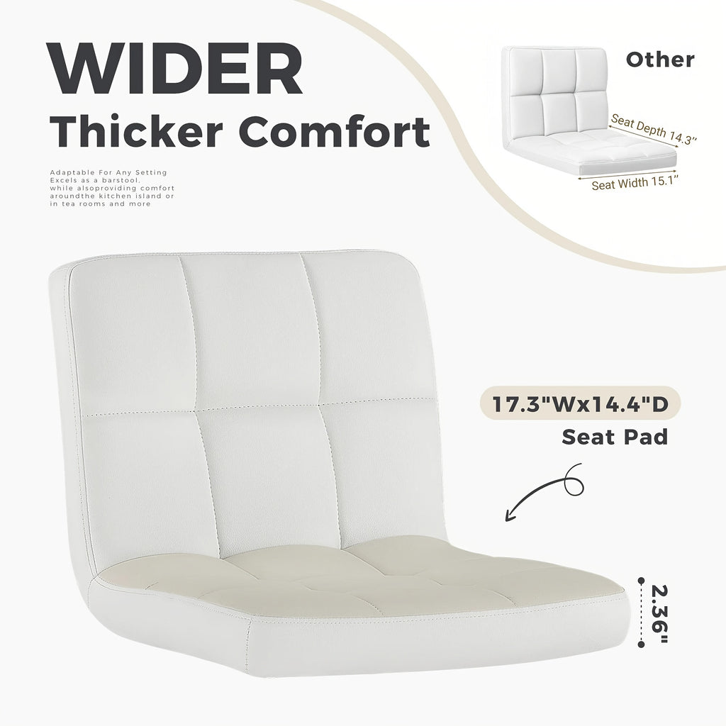 adjustable armless swivel bar stools set hydraulic pu