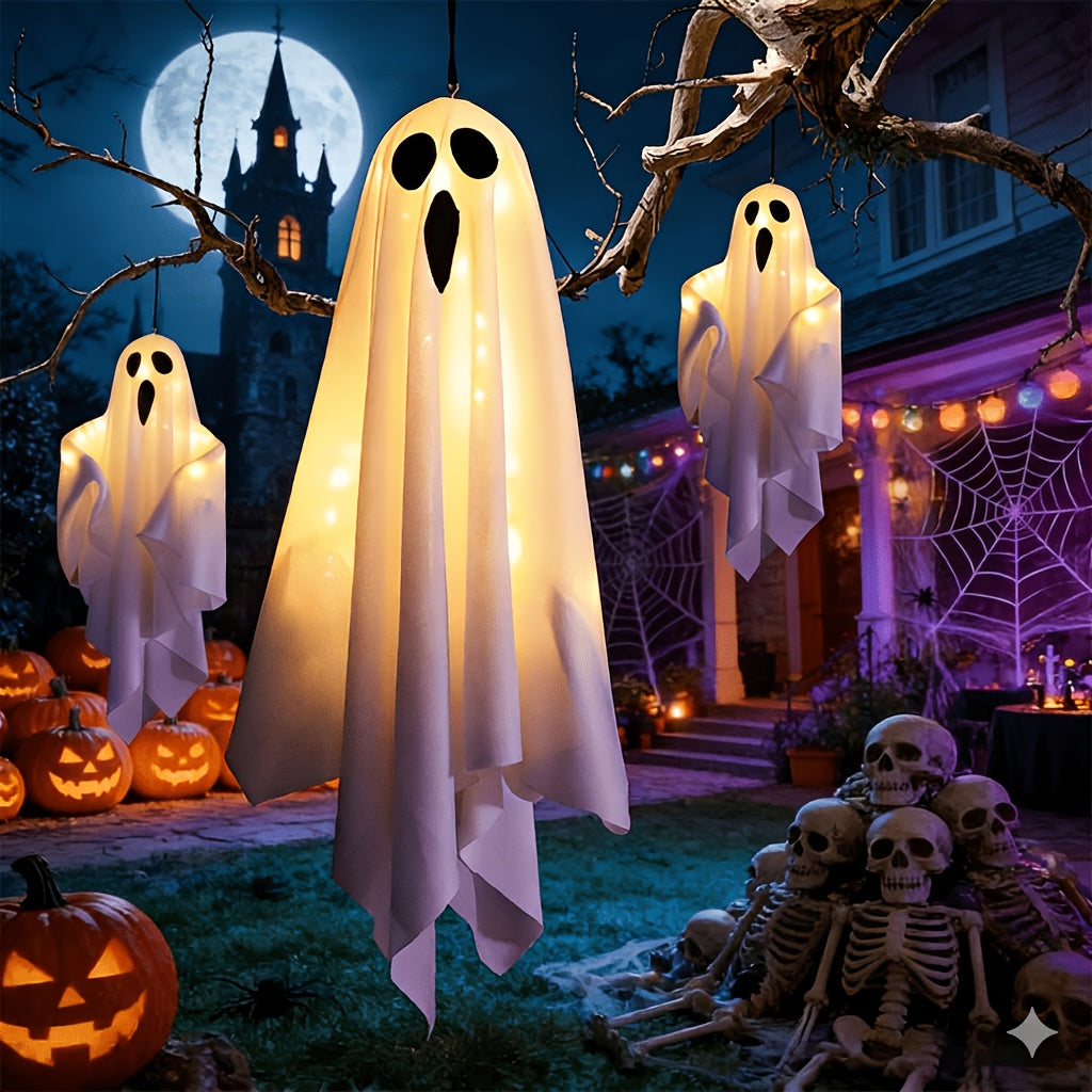 3pcs 20 inch halloween hanging ghosts led flying ghost ip44