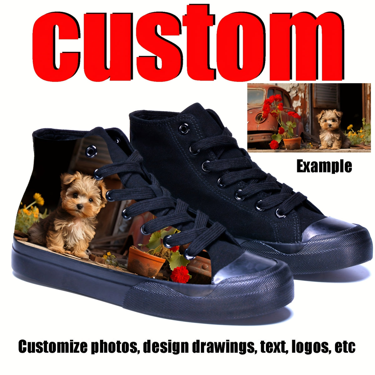 custom photo image text name white low top white high top