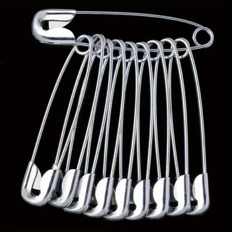 a pack 50 assorted sizes safety pins galvanized metal