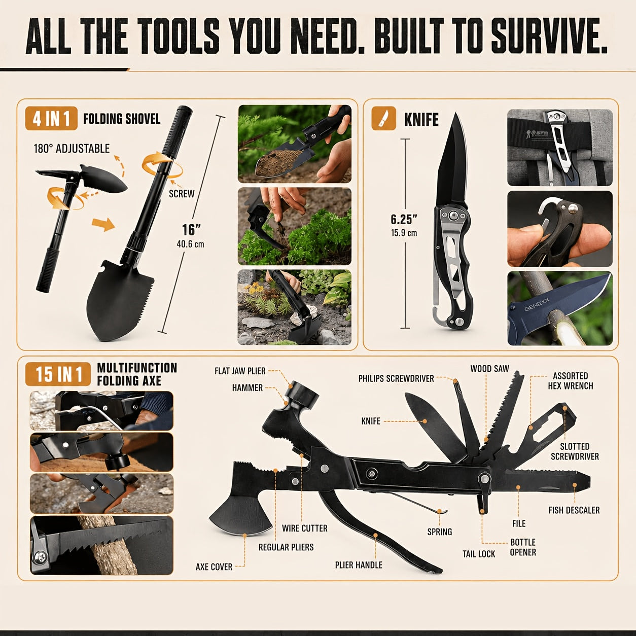 survival gear survival kit 170pcs first aid