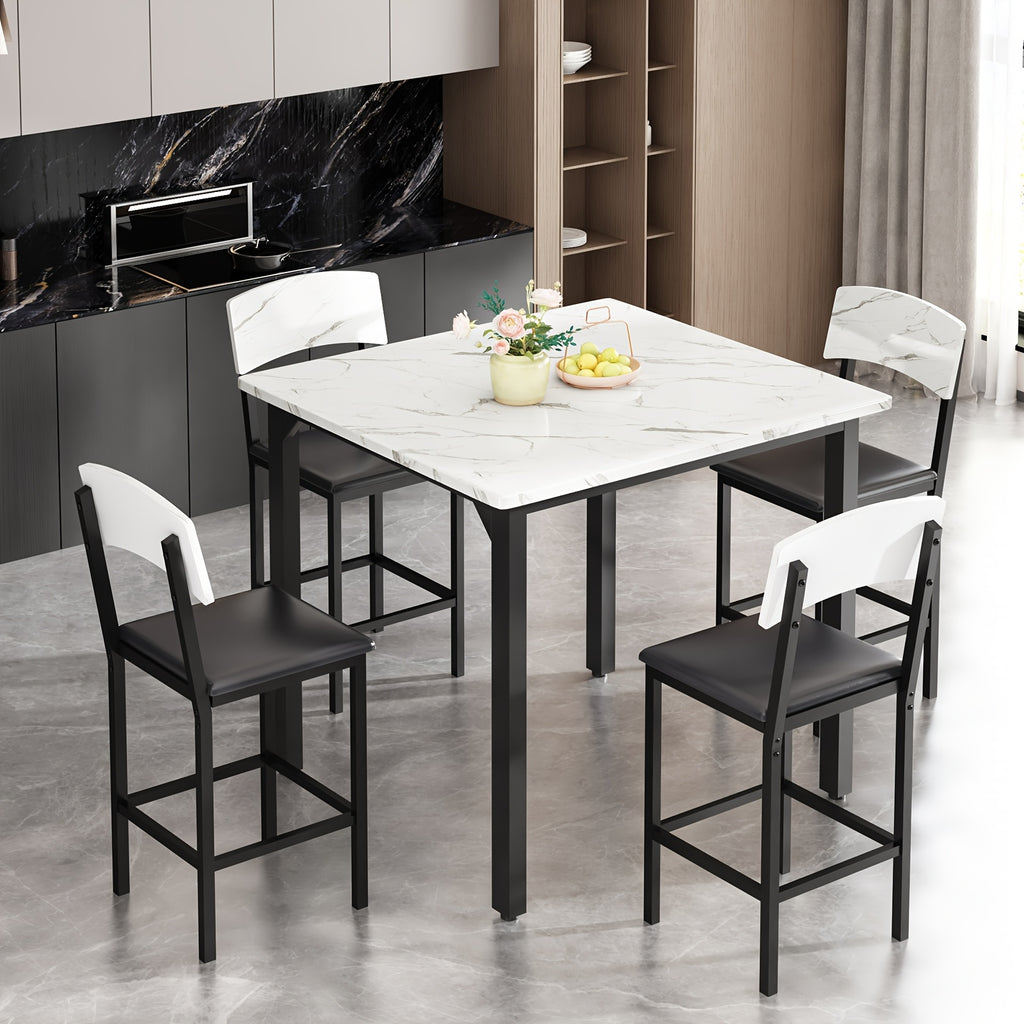 5pcs dining table chair set 1 counter height table 4