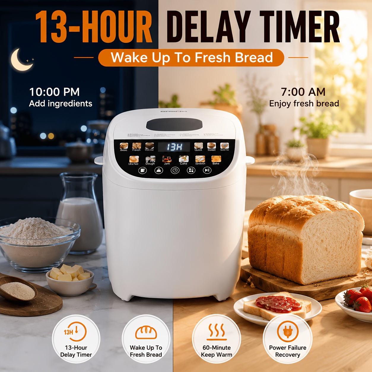 maker 2lb 12 in 1 automatic bread machine color