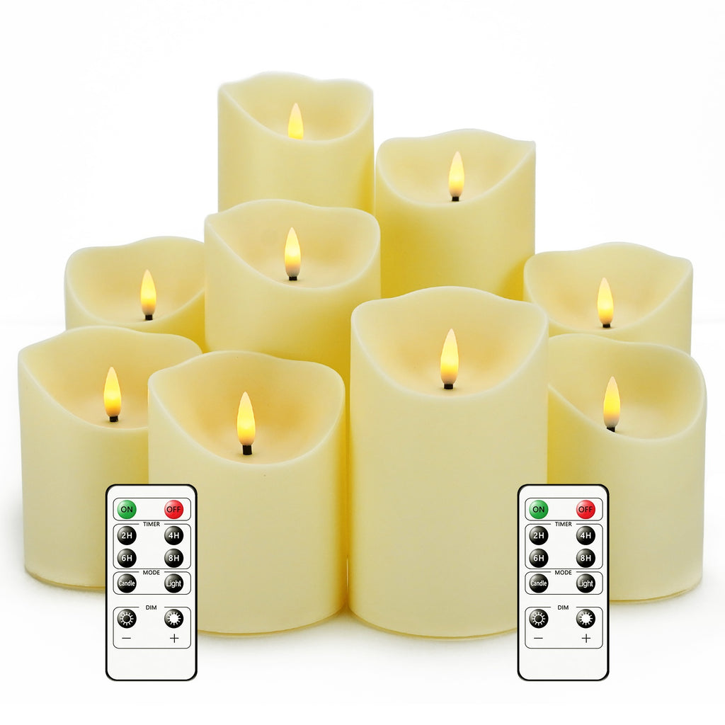 set 9   flameless led candles 2 remote controls
