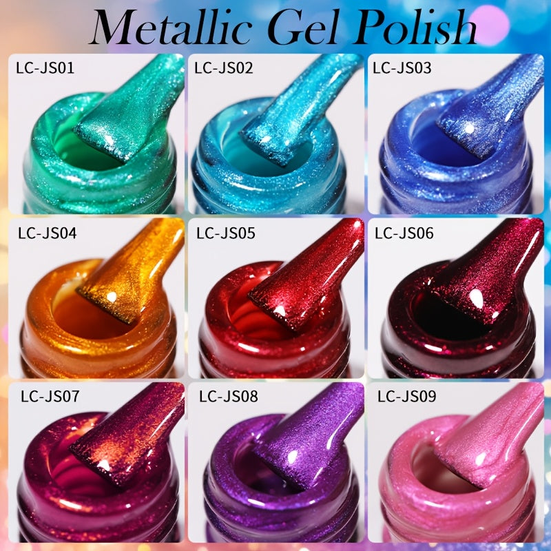 7ml 9pcs metallic gel polish nail polish soak led