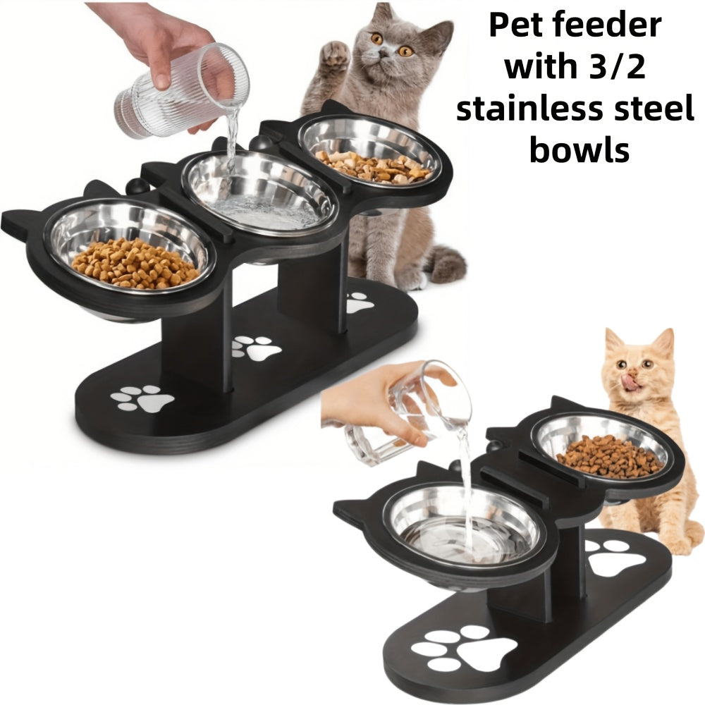 15 tilted stainless steel elevated cat bowls adjustable