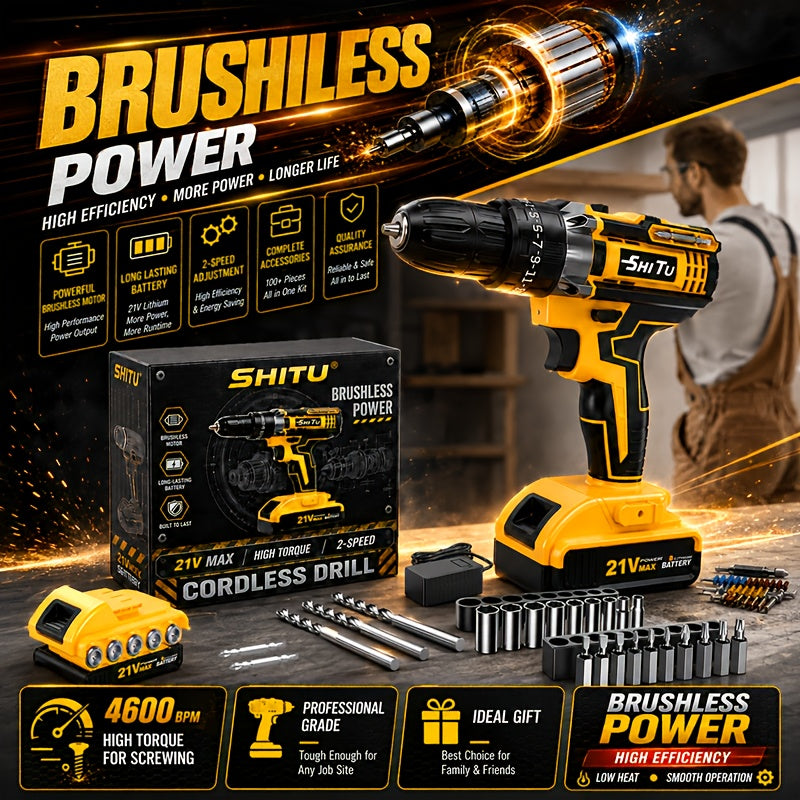 2026 21v cordless drill kit tool box fast charging