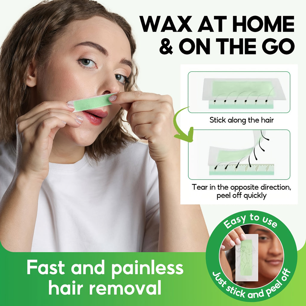 40pcs aloe vera lip hair removal wax strips suitable