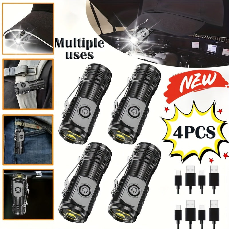 4pcs rechargeable high power led flashlights