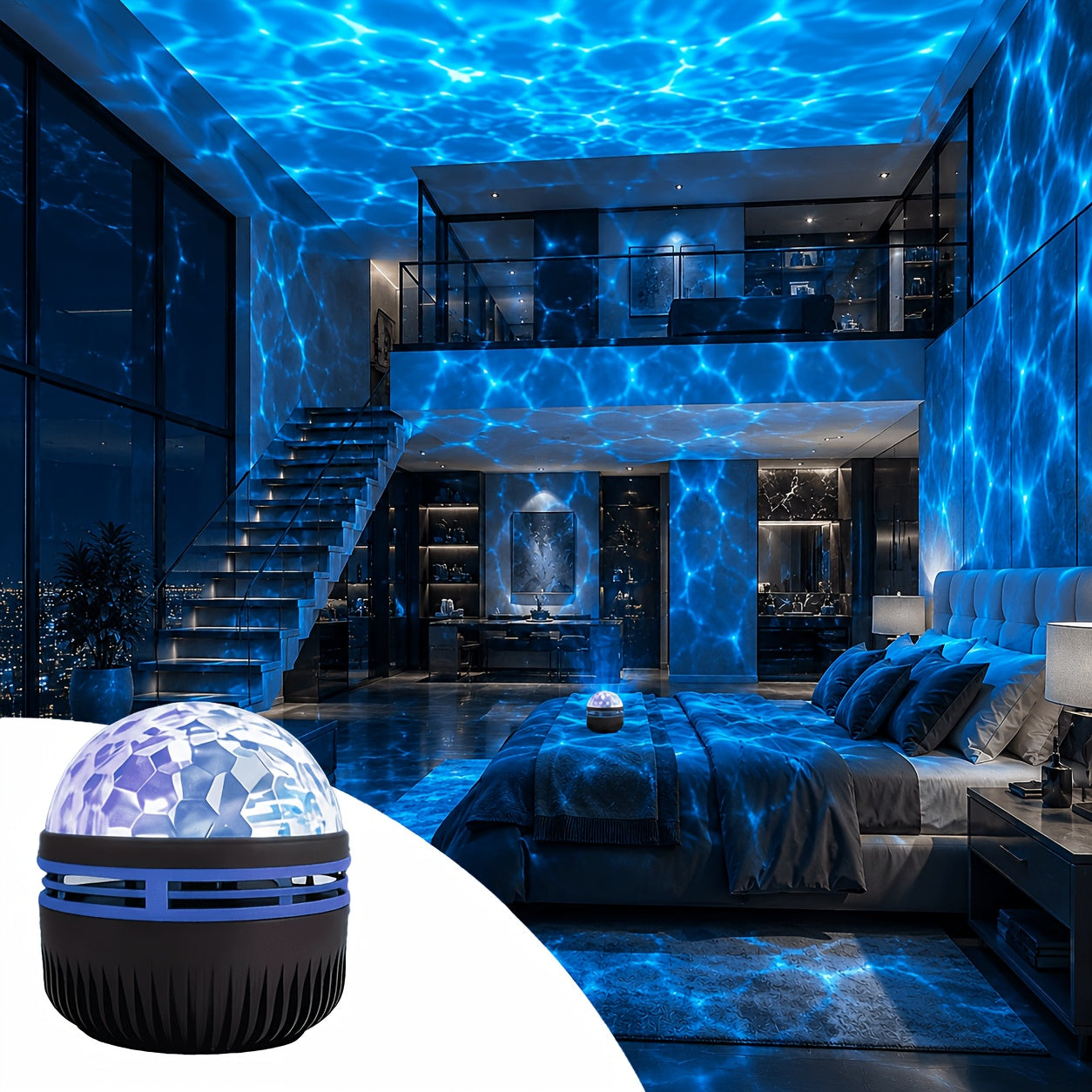 16 color adjustable starry sky projection wave night light