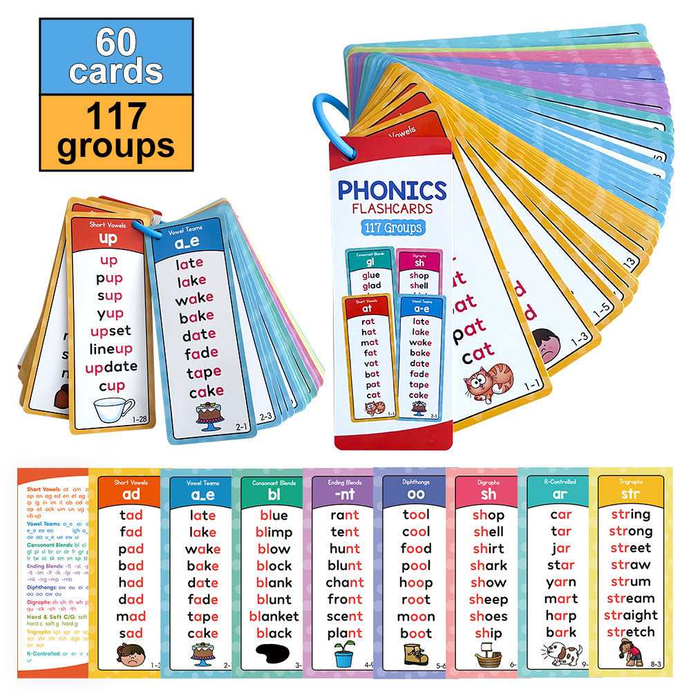 117 families words phonics word   cards english
