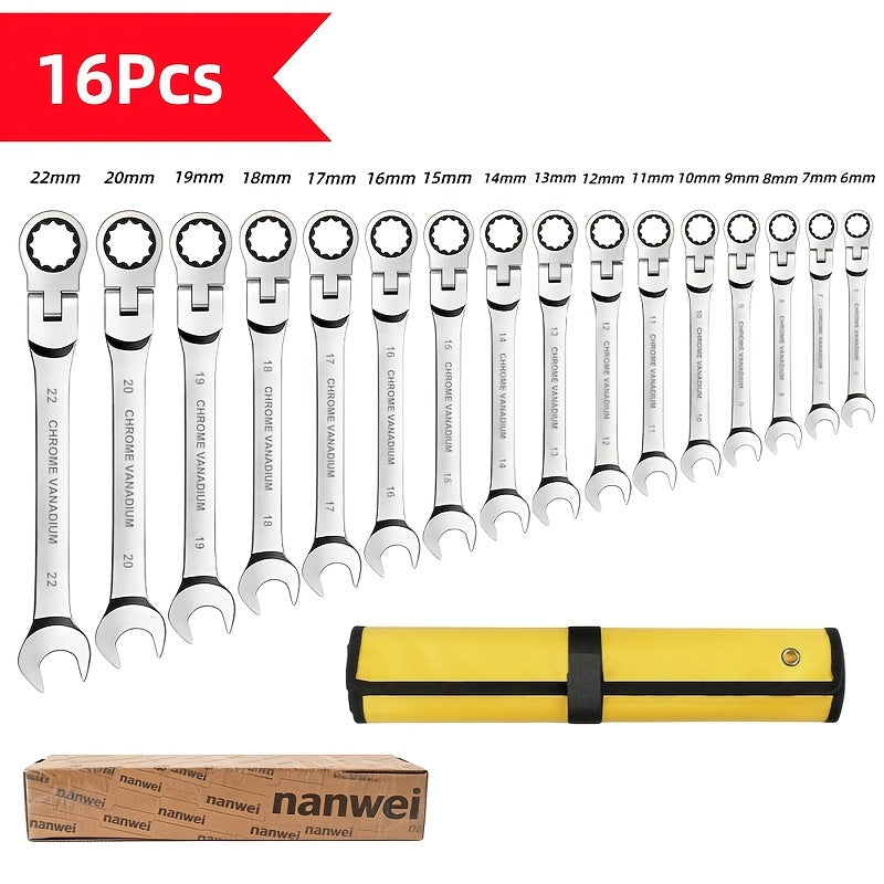 ratcheting wrench set 16pcs multifuctional combination ended