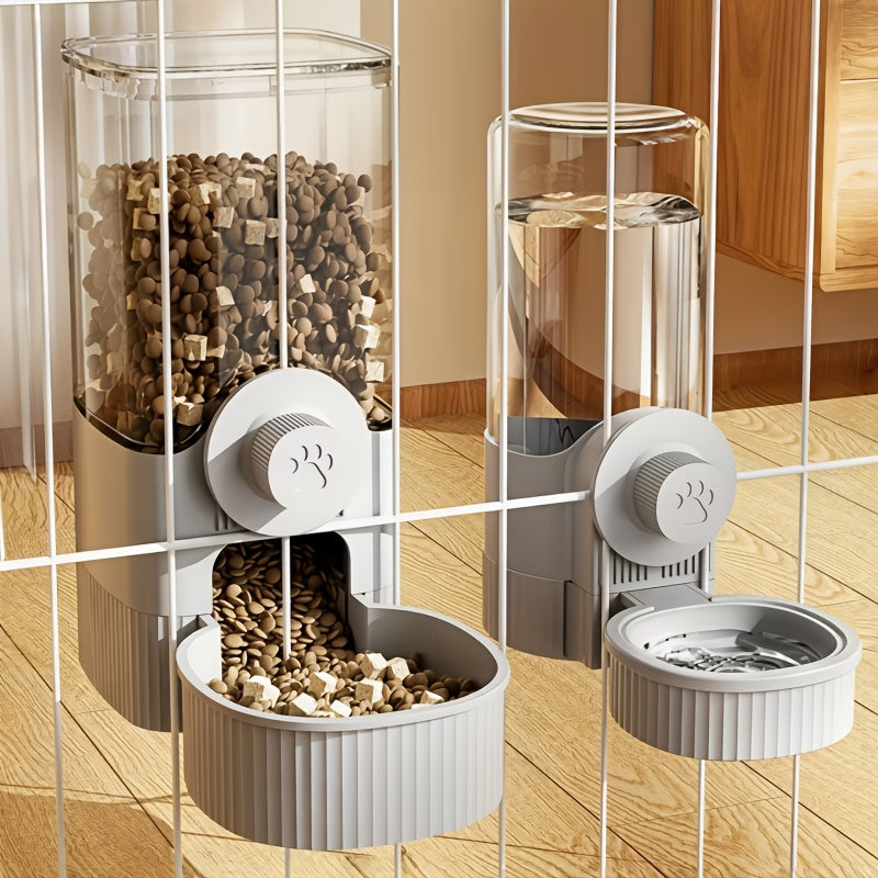 2pcs hanging pet feeder waterer set cage mounted automatic