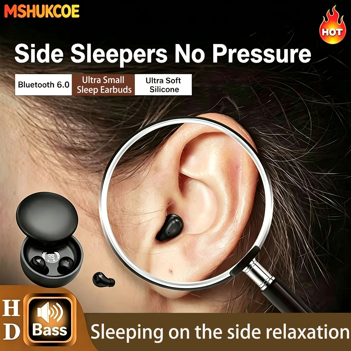 invisible sleeping headphones ultra small mini in
