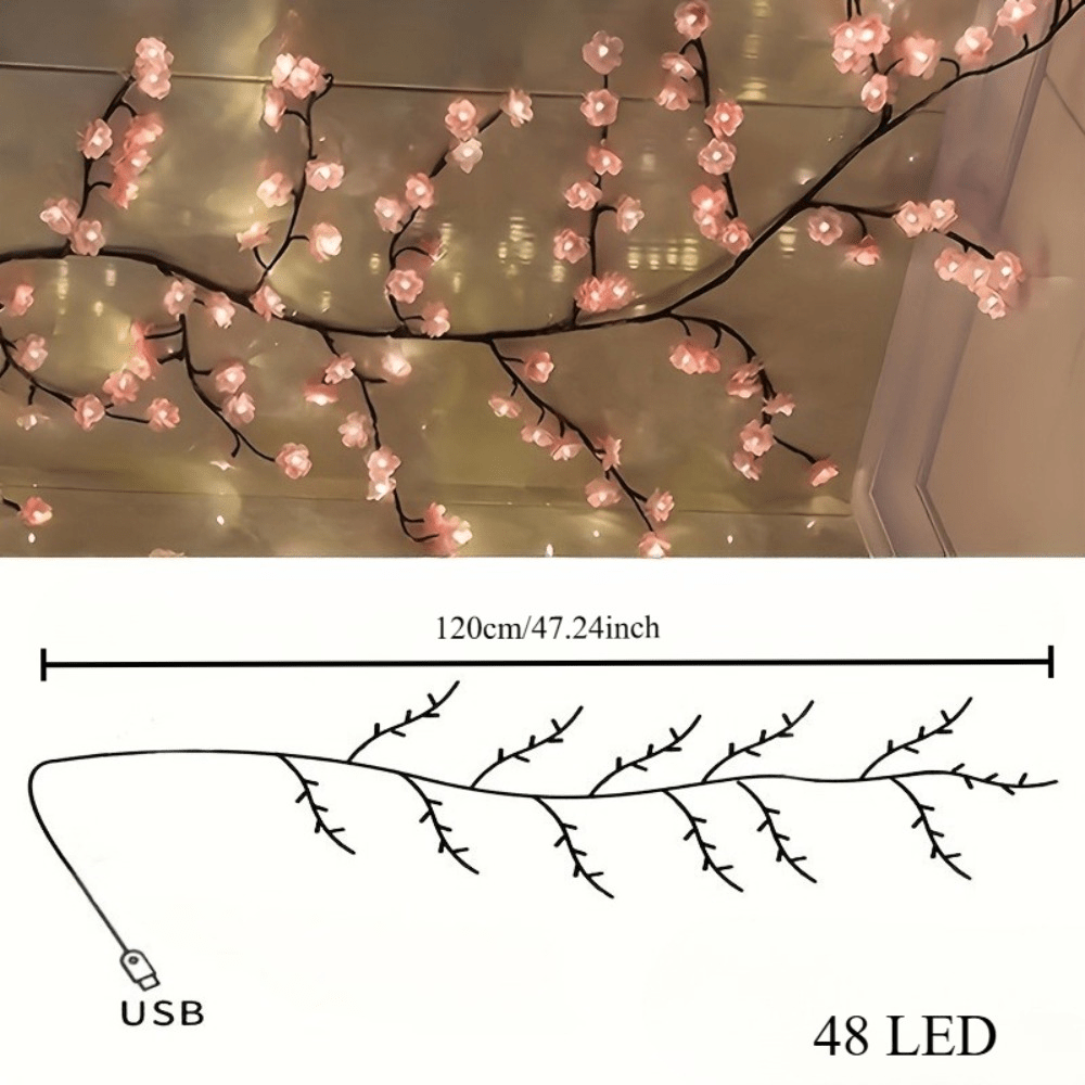 a string 96 led cherry   lights featuring 48 bulbs 48