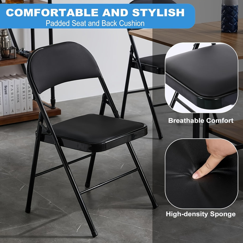 12 pack black folding chair set padded folding chairs steel