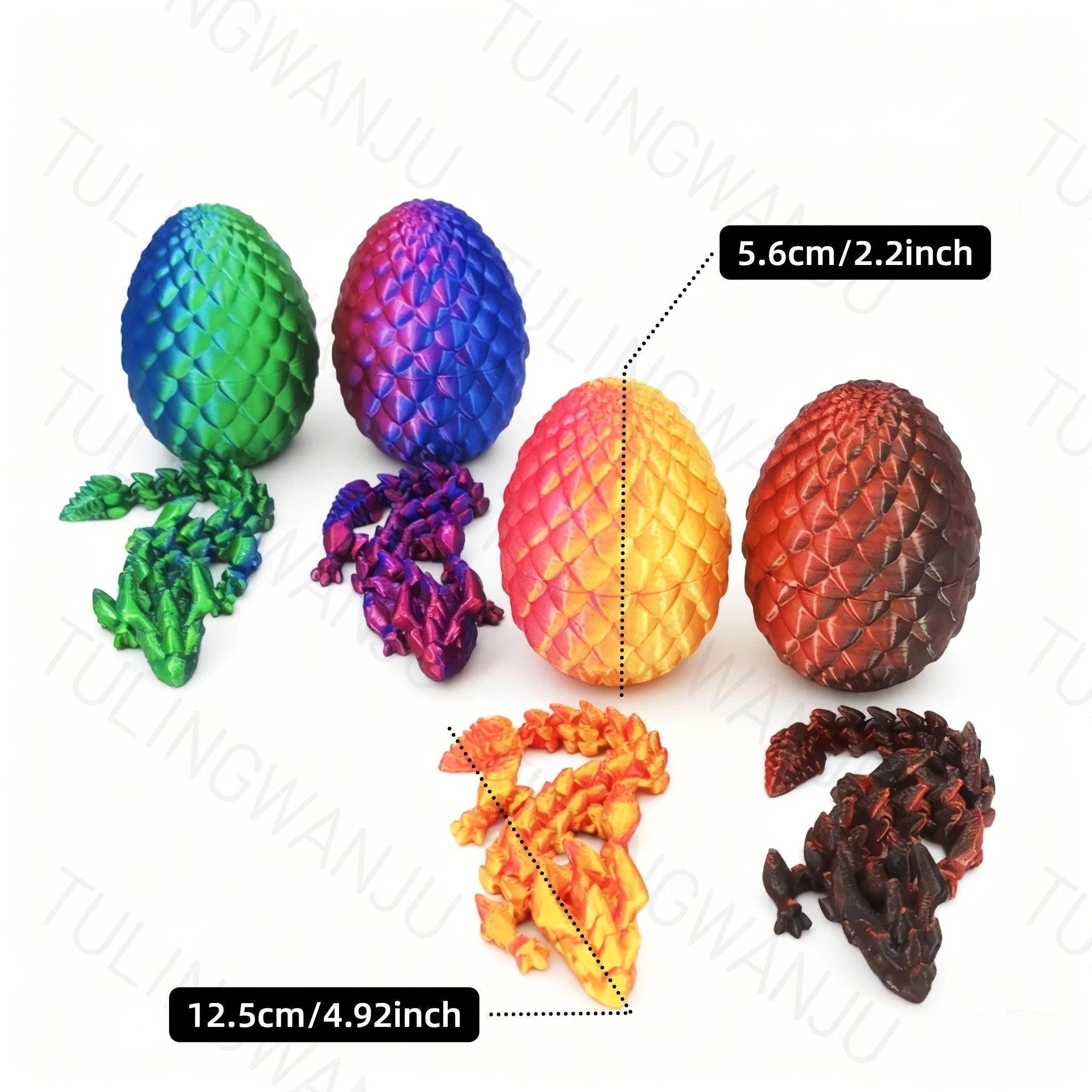 40pcs 3d printed dragon egg set decorative sculptures