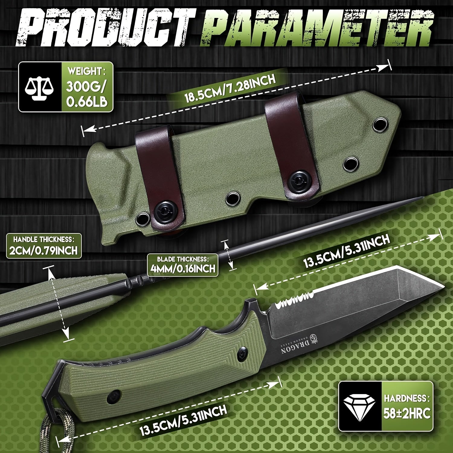 fixed blade knife sharp outdoor knife   sheath camping