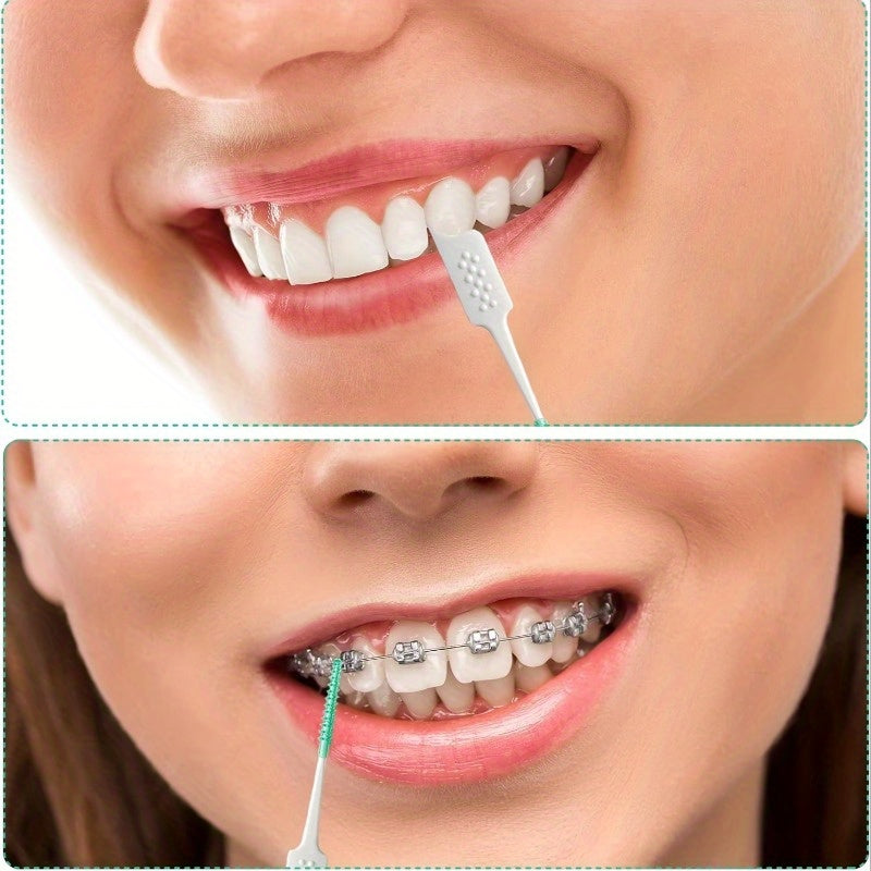 100 packs stylish   mini floss brush mint floss stick