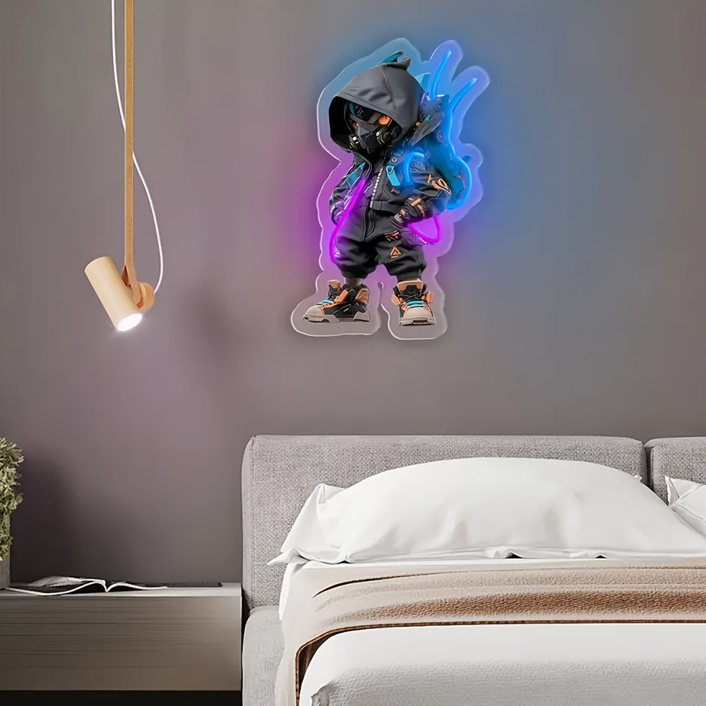 cyberpunk mecha   led wall light usb powered neon anime