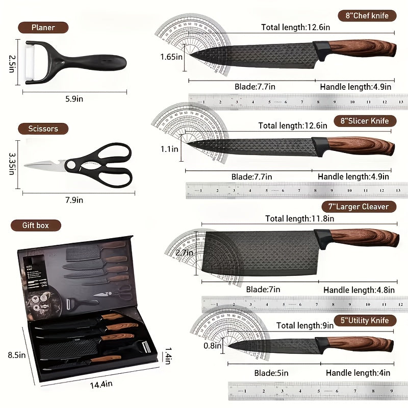 6pcs kitchen knife combo set vegetable knife slicing knife